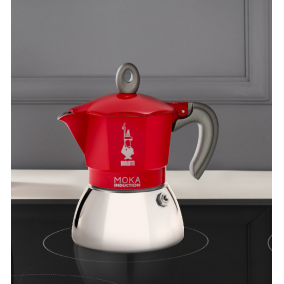 Bialetti Moka Induction Red Stovetop Espresso Maker - Crema