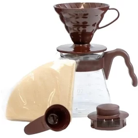 Pour over kit Hario V60 brown (VCSD-02CBR)