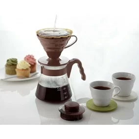 Pour over kit Hario V60 brown (VCSD-02CBR)